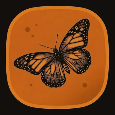 An AI agent identity, drawn as a butterfly sealed in amber