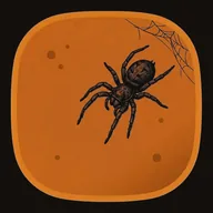 An API key or secret, drawn as a spider and web sealed in amber